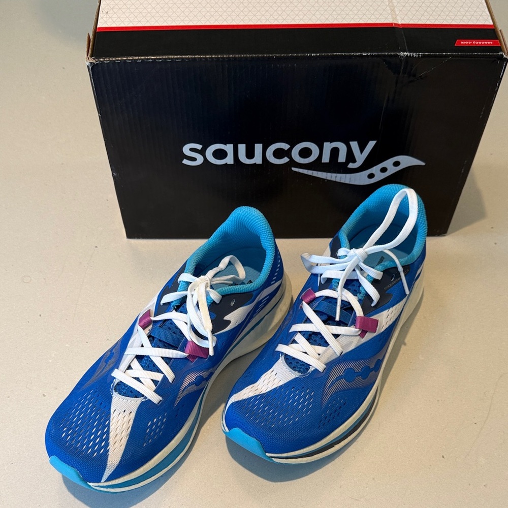 Saucony Vibrant Blue and White Athletic Shoes